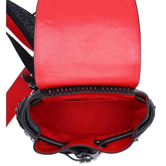 Christian Louboutin Explorer Funk Small Backpack 3215038 Black Red Calf Leather - Picture 8 of 8
